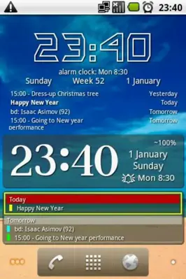 Clock and event widget (Free) android App screenshot 0