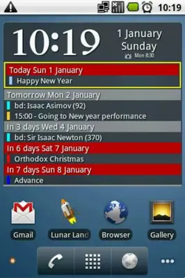 Clock and event widget (Free) android App screenshot 1