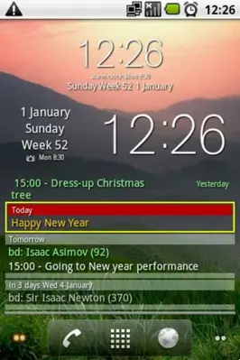 Clock and event widget (Free) android App screenshot 2