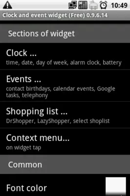 Clock and event widget (Free) android App screenshot 3