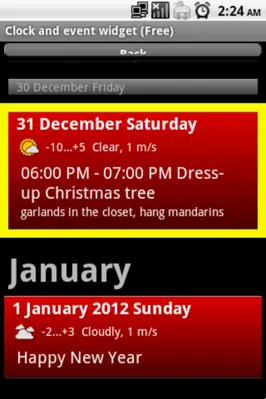 Clock and event widget (Free) android App screenshot 4