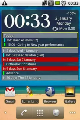 Clock and event widget (Free) android App screenshot 6